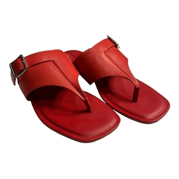 CASLON Circa Red Leather Sandals Size 7 - Picture 1 of 7
